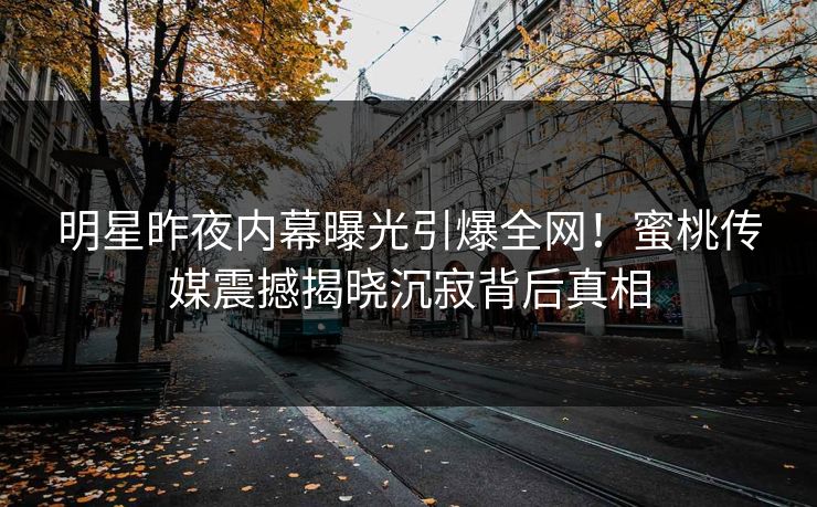 明星昨夜内幕曝光引爆全网!蜜桃传媒震撼揭晓沉寂背后真相 明星昨夜内幕曝光引爆全网!蜜桃传媒震撼揭晓沉寂背后真相