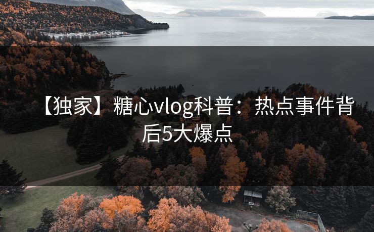 【独家】糖心vlog科普：热点事件背后5大爆点